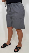 CurveWow Chambray Shorts Grey Wash