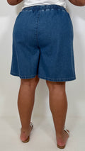 CurveWow Chambray Shorts Mid Wash
