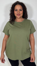 CurveWow Basic T-Shirt Khaki
