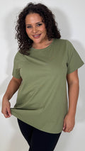 CurveWow Basic T-Shirt Khaki