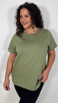 CurveWow Basic T-Shirt Khaki