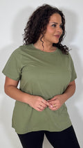CurveWow Basic T-Shirt Khaki