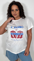 CurveWow Printed Slogan T-Shirt White Portofino