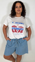 CurveWow Printed Slogan T-Shirt White Portofino