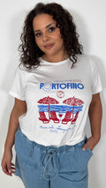 CurveWow Printed Slogan T-Shirt White Portofino