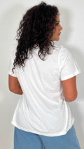 CurveWow Printed Slogan T-Shirt White Portofino