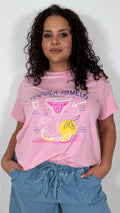 CurveWow Printed Slogan T-Shirt Pink Tequila Pomelo