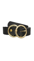 CurveWow Leather Double Ring Loop Belt Black