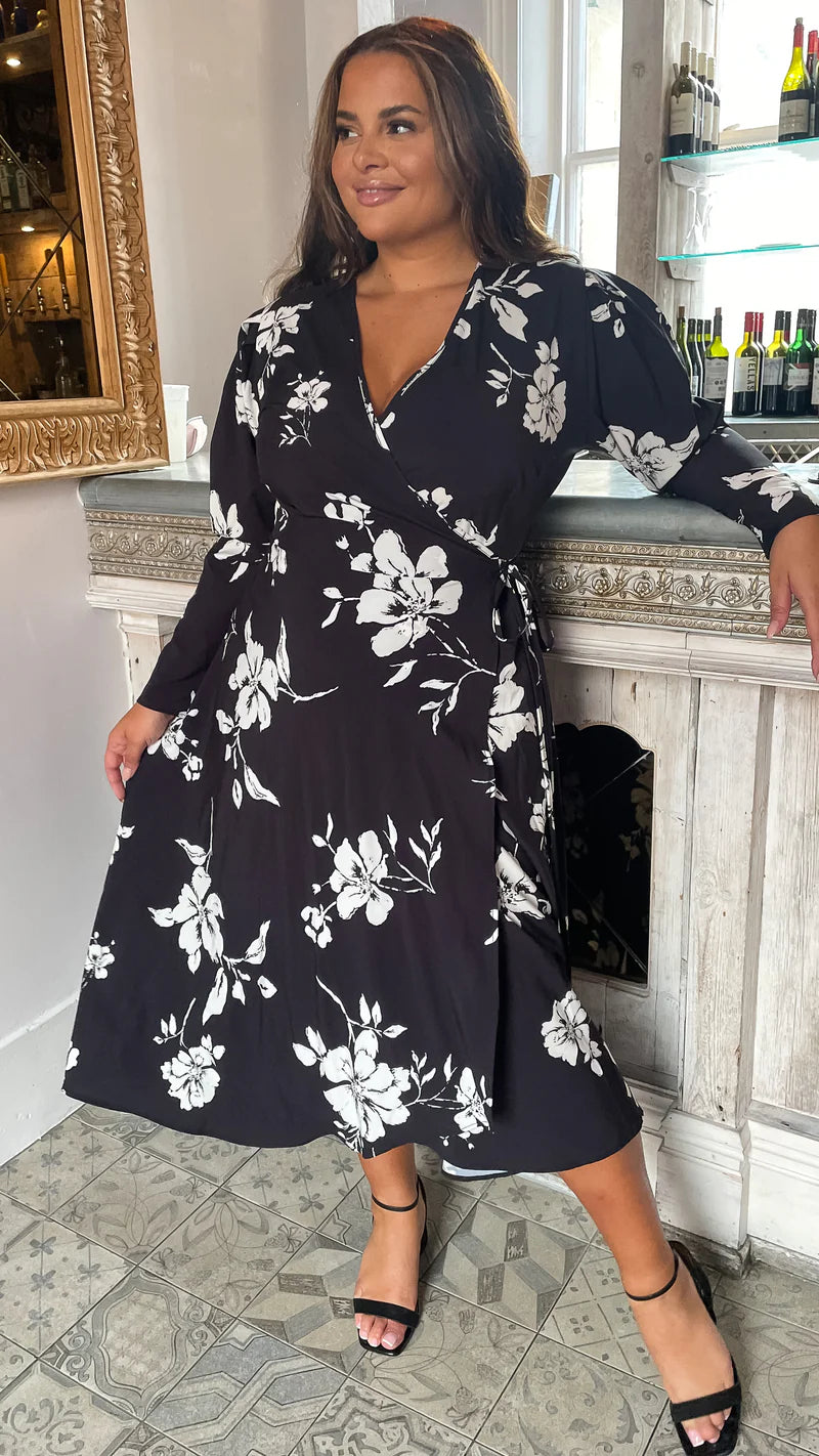 Plus size white wrap dress hot sale