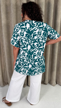 CurveWow Notch Neck Tunic Top Green