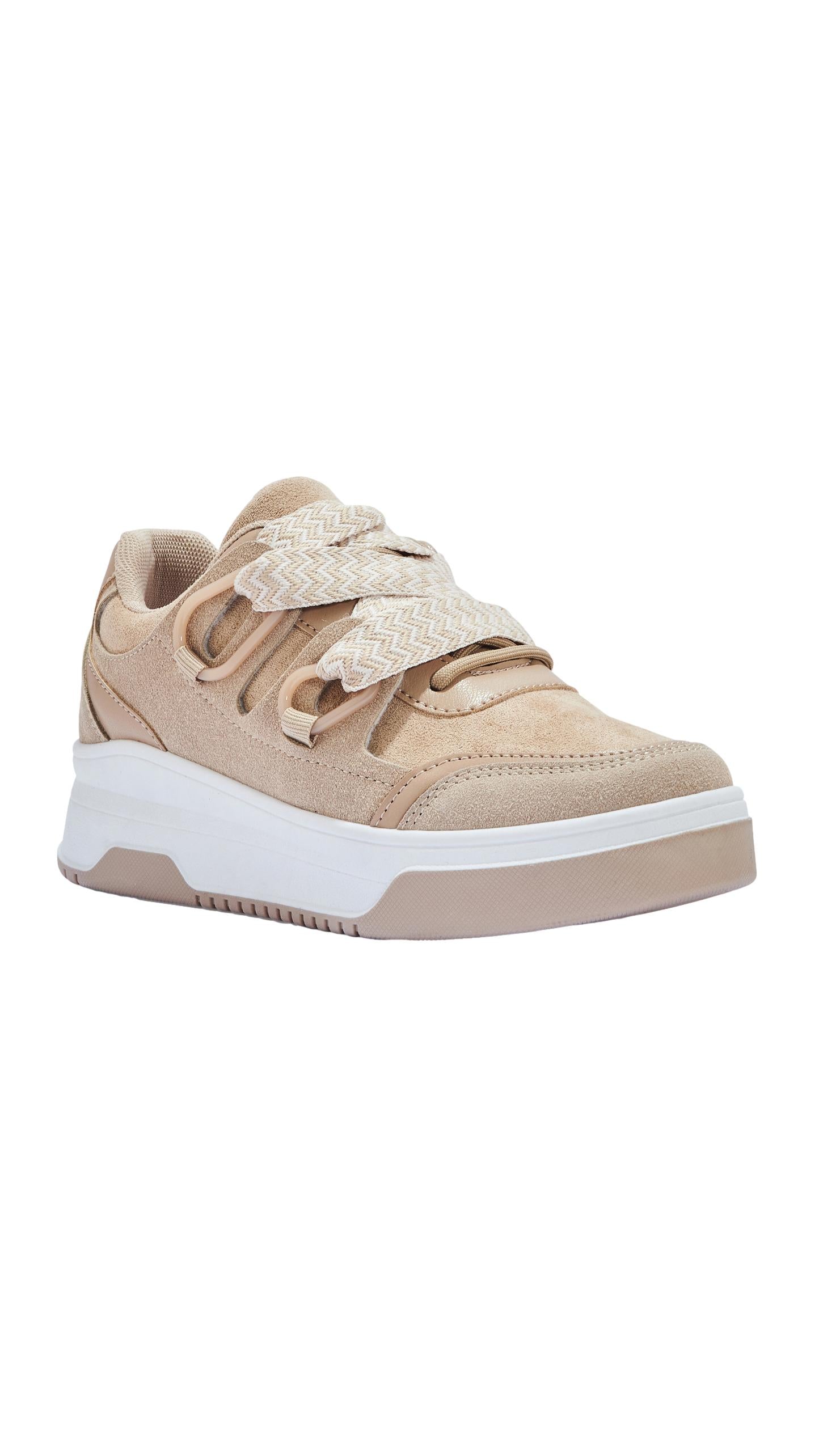 Loop Tie Platform Trainer Beige