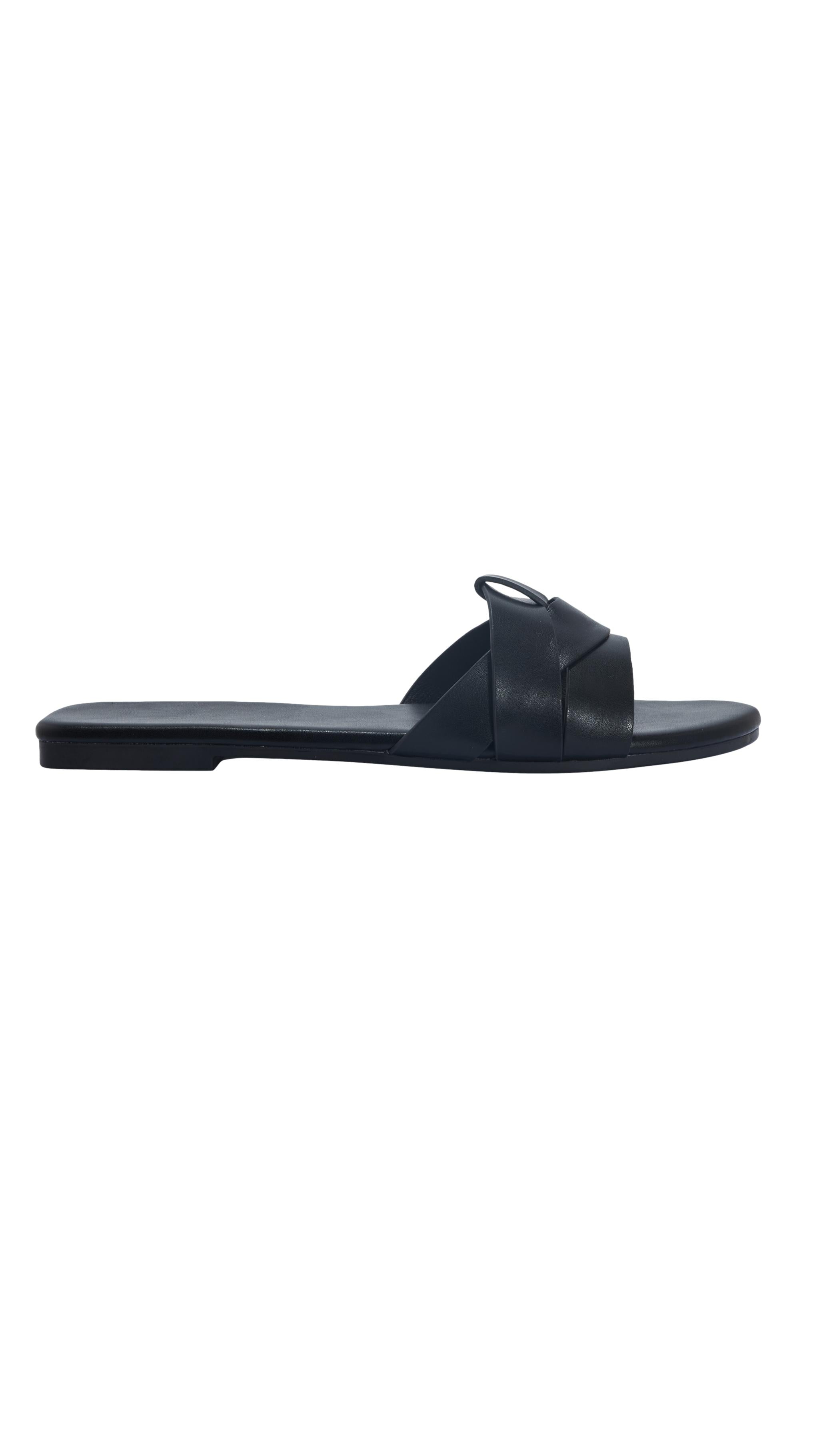 Plait Mule Sandal Black