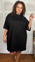 CurveWow Oversized T-Shirt Dress Black