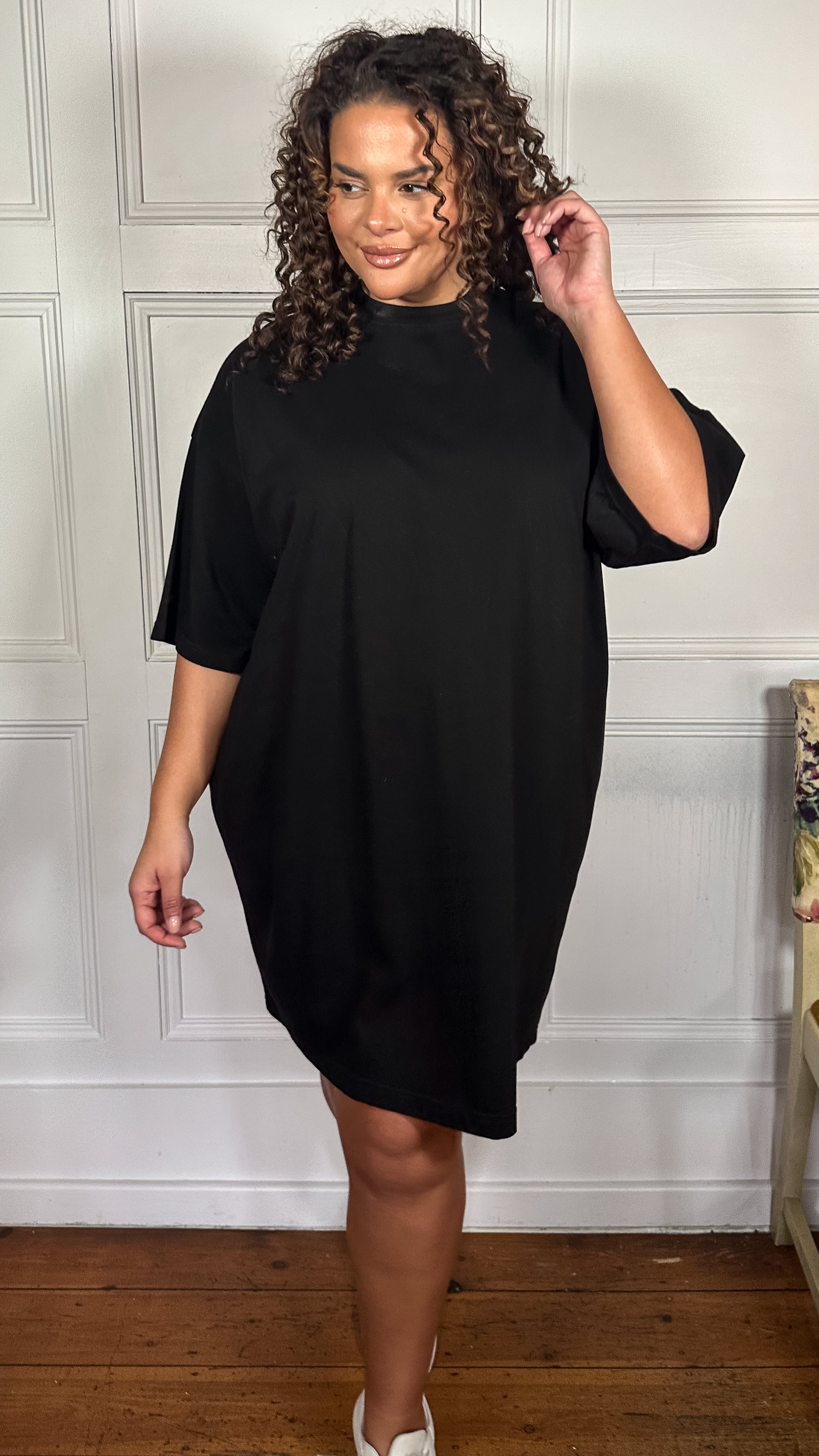 plus size black t shirt dress boohoo Women's Mini The versatile design works brilliantly for family get Universal Standard Halie T-Shirt Dress