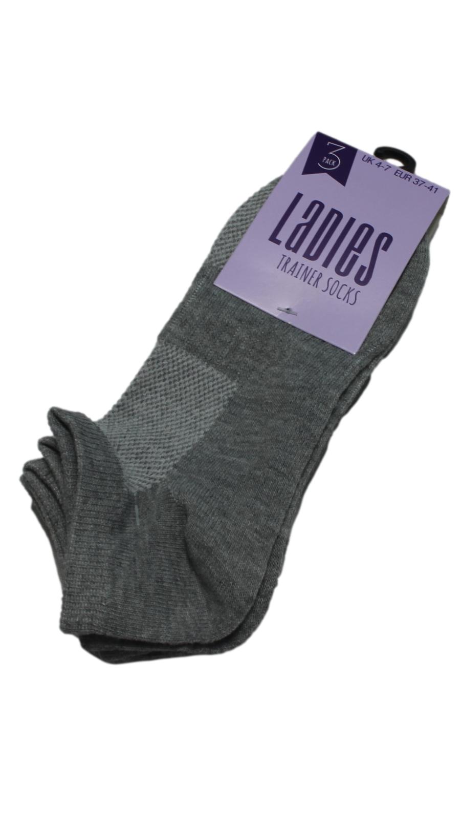 3 Pack Trainer Socks Grey Marl