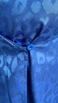 CurveWow Wrap Tie Waist Blouse Blue