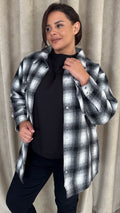 CurveWow Check Shacket Black Check