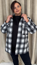 CurveWow Check Shacket Black Check