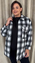 CurveWow Check Shacket Black Check