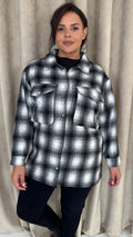 CurveWow Check Shacket Black Check