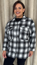 CurveWow Check Shacket Black Check