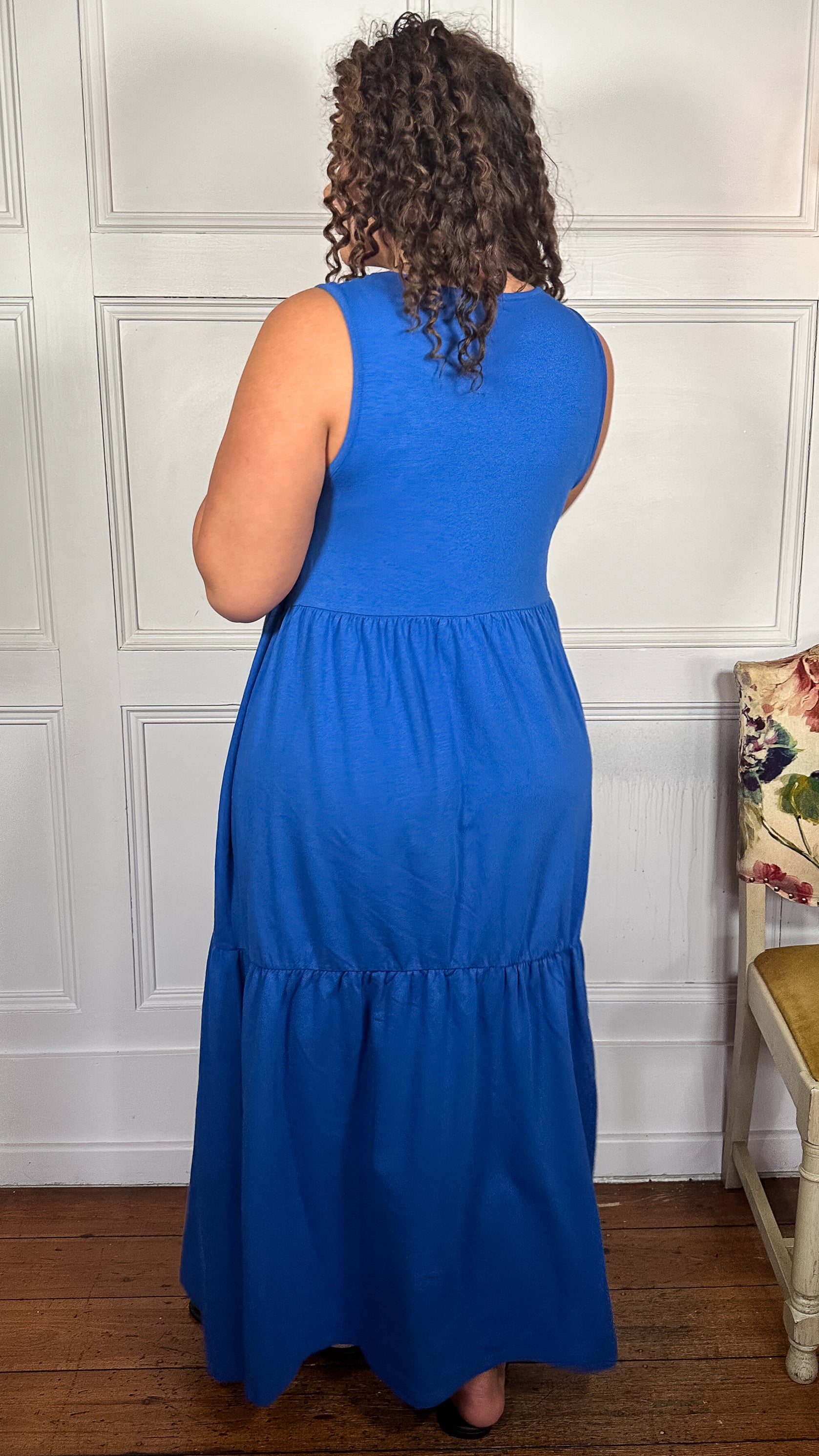 CurveWow Tiered Sundress Cobalt Blue