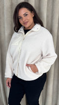 CurveWow Borg Teddy Jacket Cream