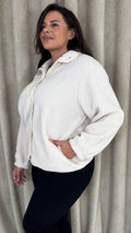 CurveWow Borg Teddy Jacket Cream
