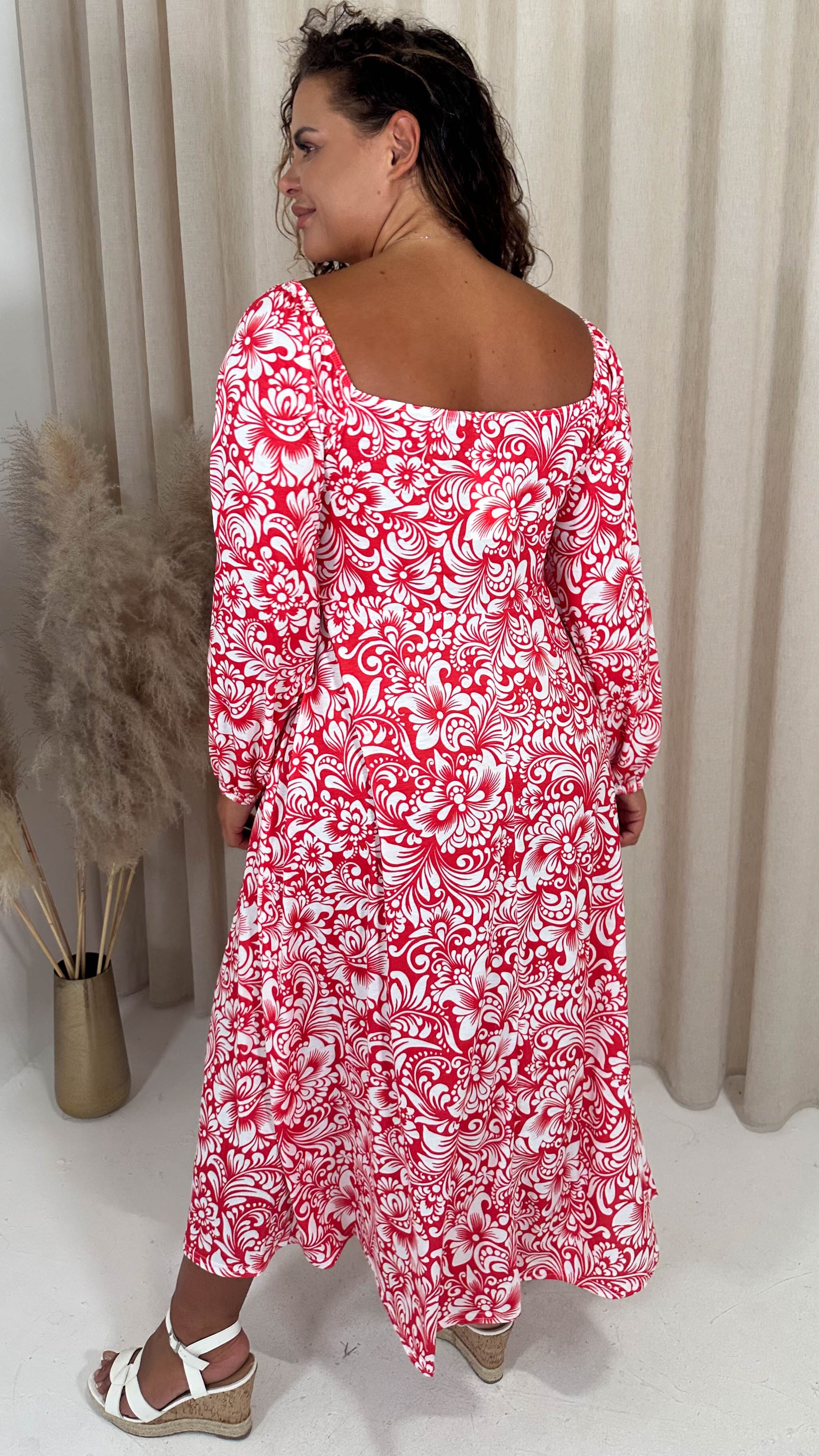 milkmaid dress red Red boohoo Maternity Milkmaid Midi Dress