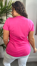 CurveWow V-Neck T-Shirt Pink