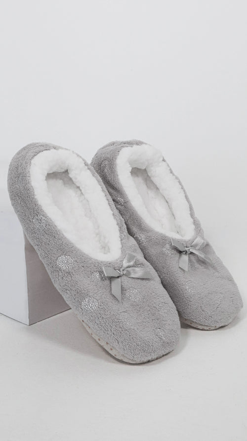 Sherpa Lined Cosy Slipper Socks Light Grey
