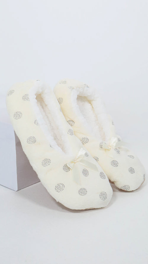 Sherpa Lined Cosy Slipper Socks Cream