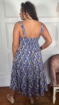 CurveWow Tiered Cami Dress Blue Floral