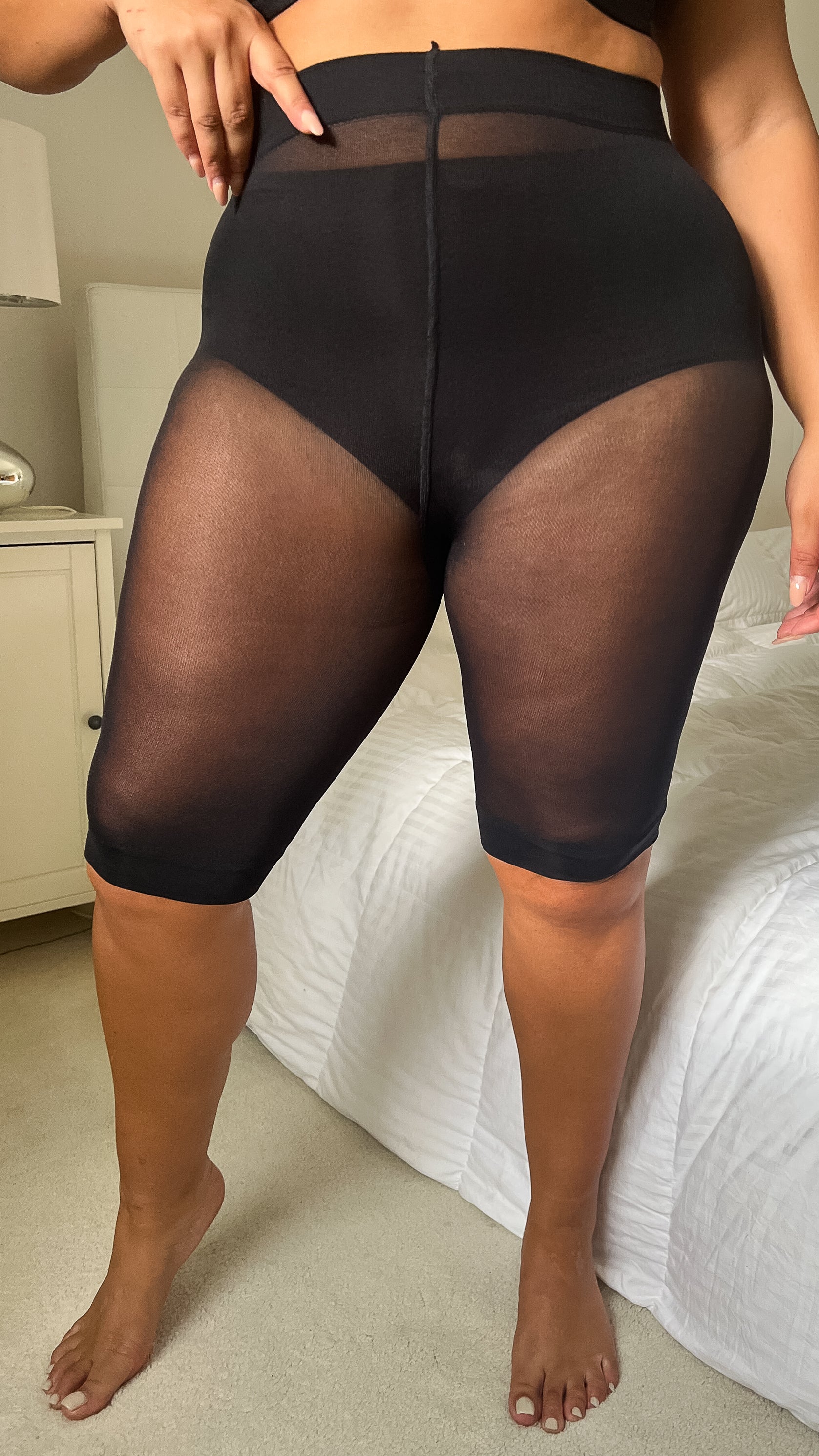 90 Denier Curvy Super Stretch Anti Chafing Shorts Black