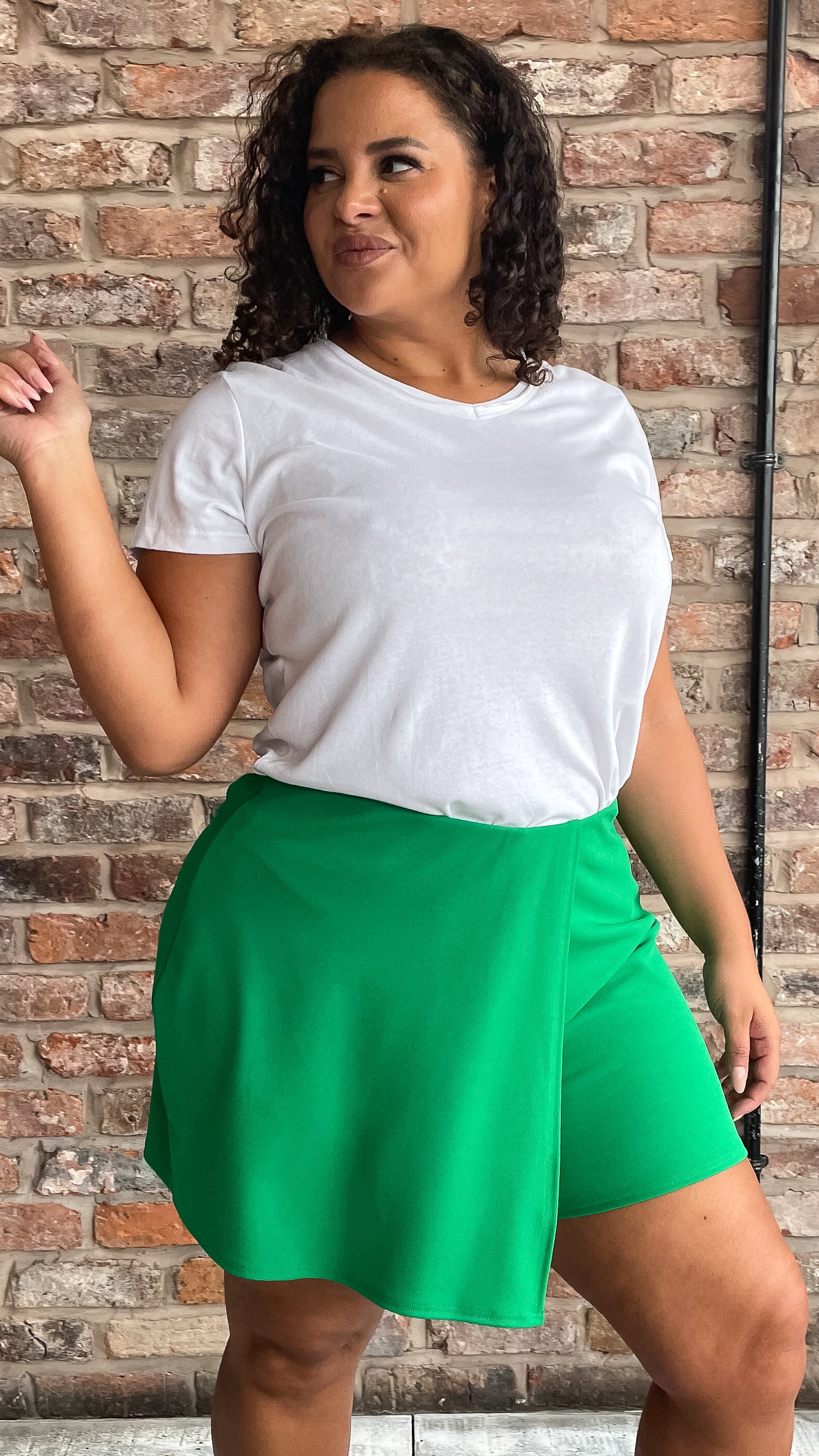 CurveWow Skuba Crepe Skort Green
