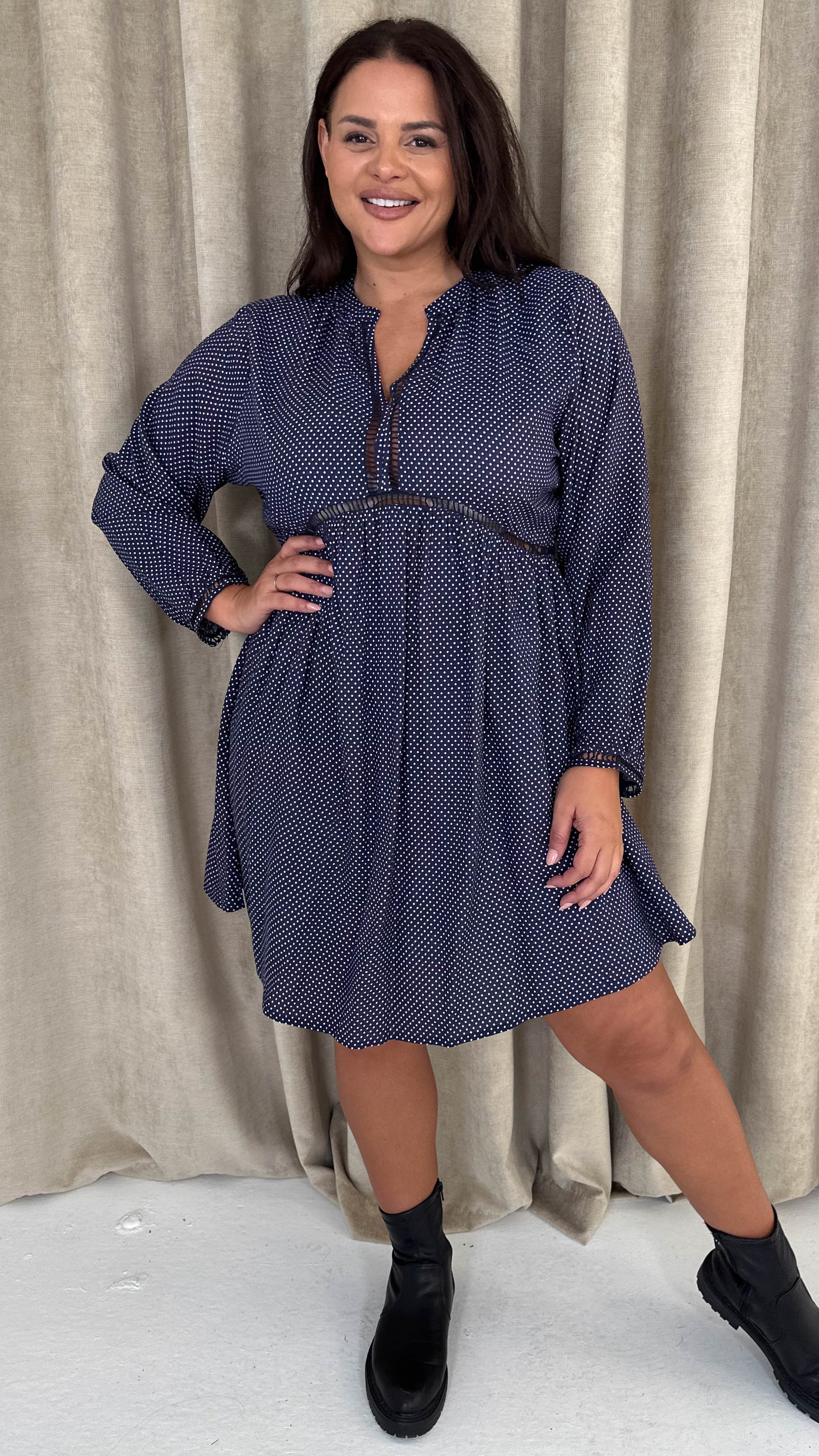 navy smock dress Yours Women's Plus Size Blue Ditsy Floral Size 22-24 Navy hand Navy Organic Cotton Tulle Smock