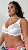 Half Lace Soft Cup Wired Bra White