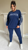 CurveWow 'Amour' Lounge Set Navy