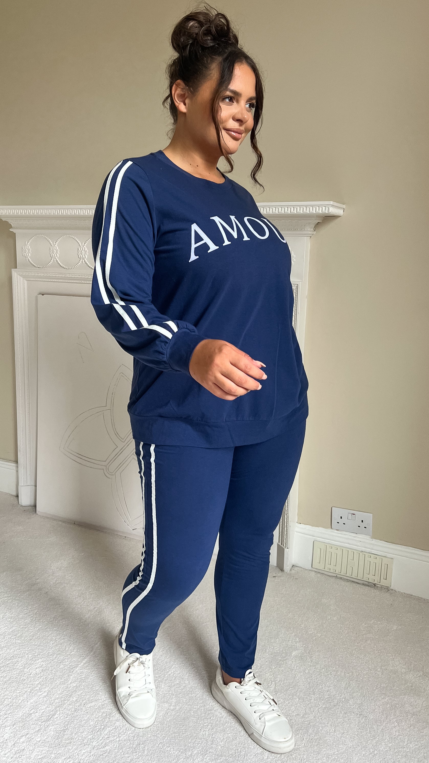CurveWow 'Amour' Lounge Set Navy