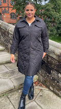 CurveWow Quilted Coat Black