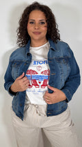 CurveWow Denim Jacket Mid Wash