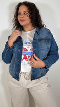 CurveWow Denim Jacket Mid Wash