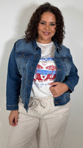 CurveWow Denim Jacket Mid Wash