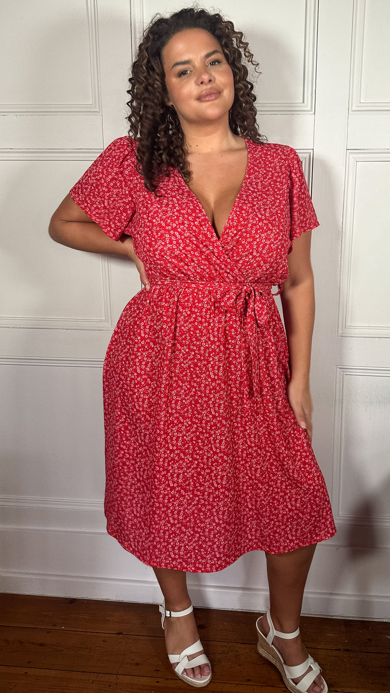 new look red dress Red Satin Cowl Neck Midi Slip Dress