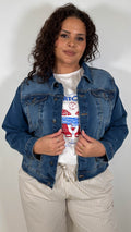 CurveWow Denim Jacket Mid Wash