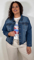 CurveWow Denim Jacket Mid Wash