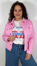 CurveWow Denim Jacket Light Pink