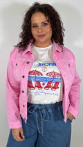 CurveWow Denim Jacket Light Pink