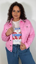 CurveWow Denim Jacket Light Pink