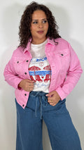 CurveWow Denim Jacket Light Pink